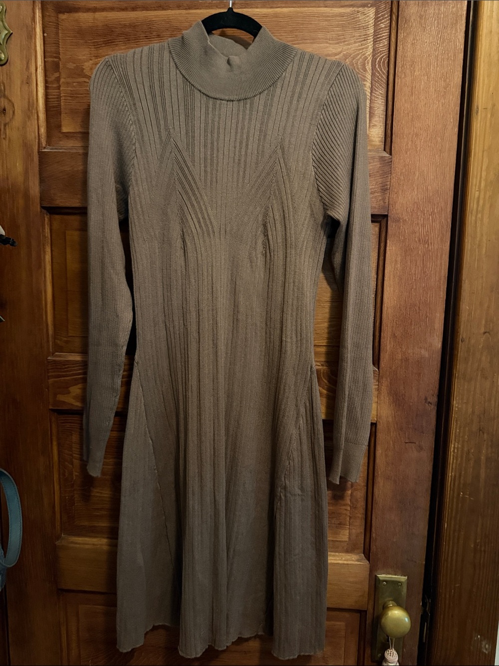 Vero Moda Taupe Ribbed Long-Sleeve Knit Dress